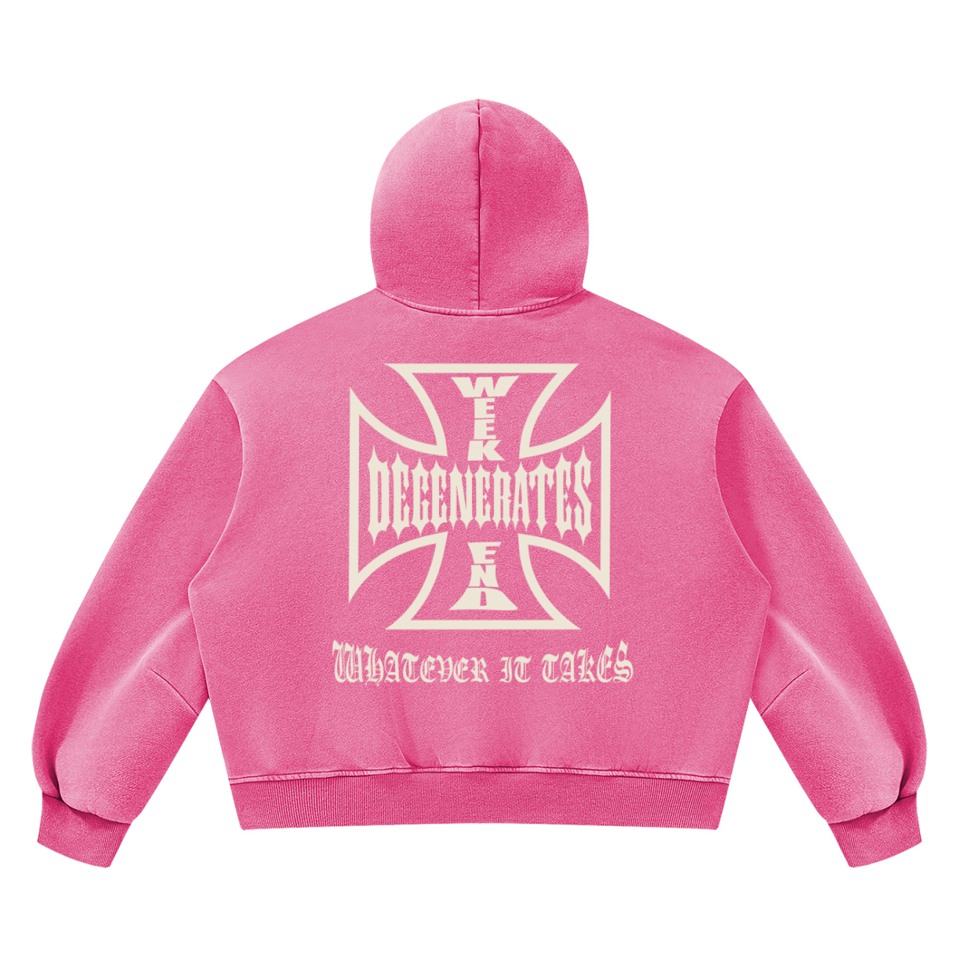 Degenerates Cross -  Wash Boxy Fleece Hoodie