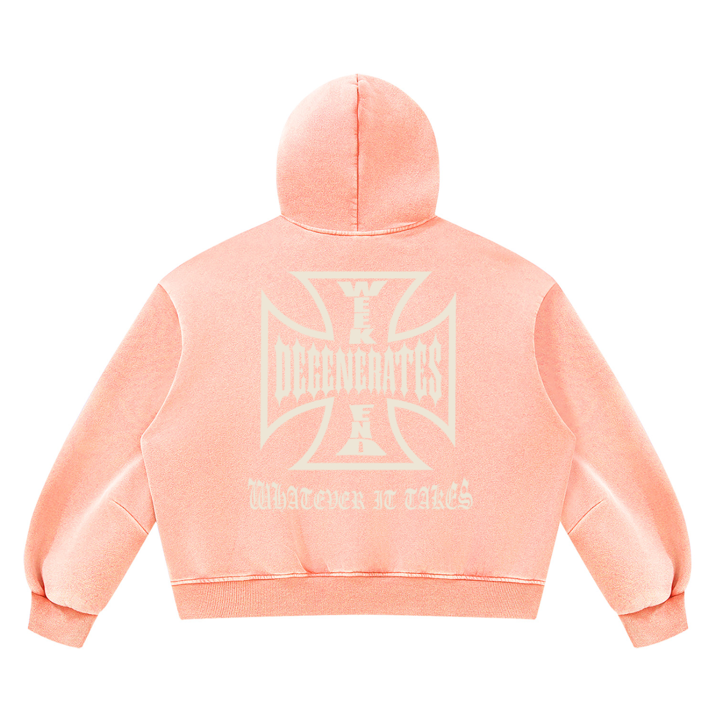 Degenerates Cross -  Wash Boxy Fleece Hoodie