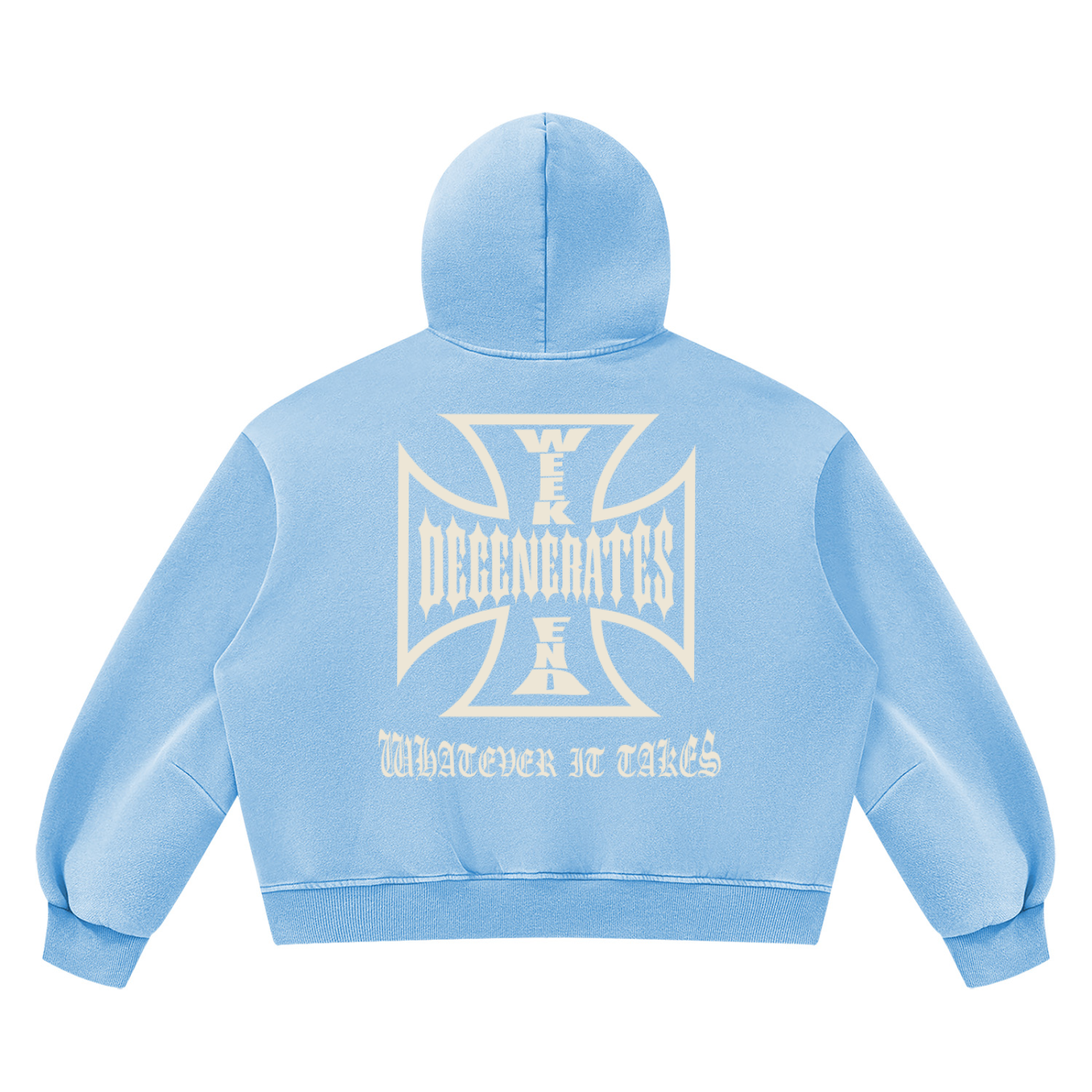 Degenerates Cross -  Wash Boxy Fleece Hoodie