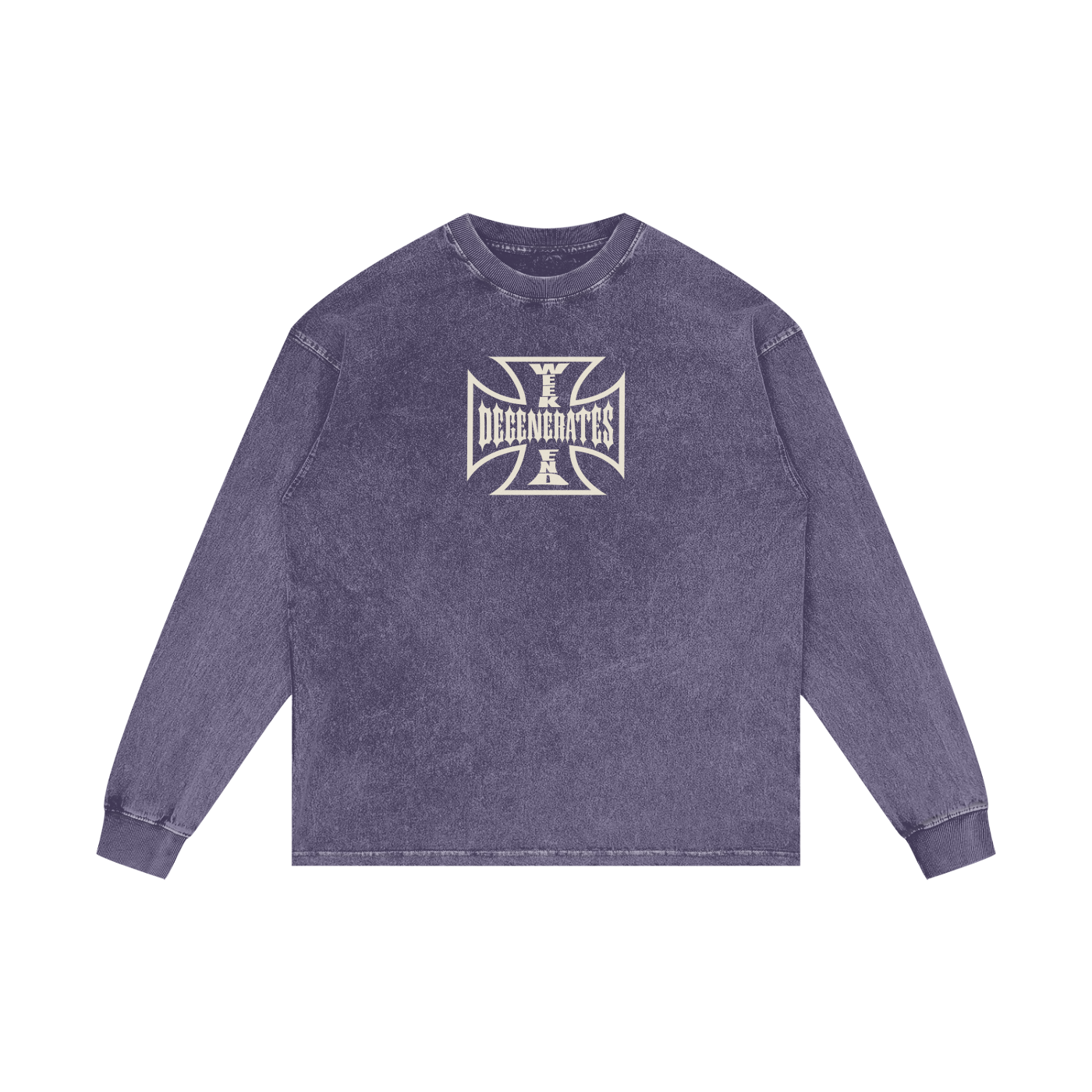 Degenerate Cross Oversize Long Sleeve T-Shirt