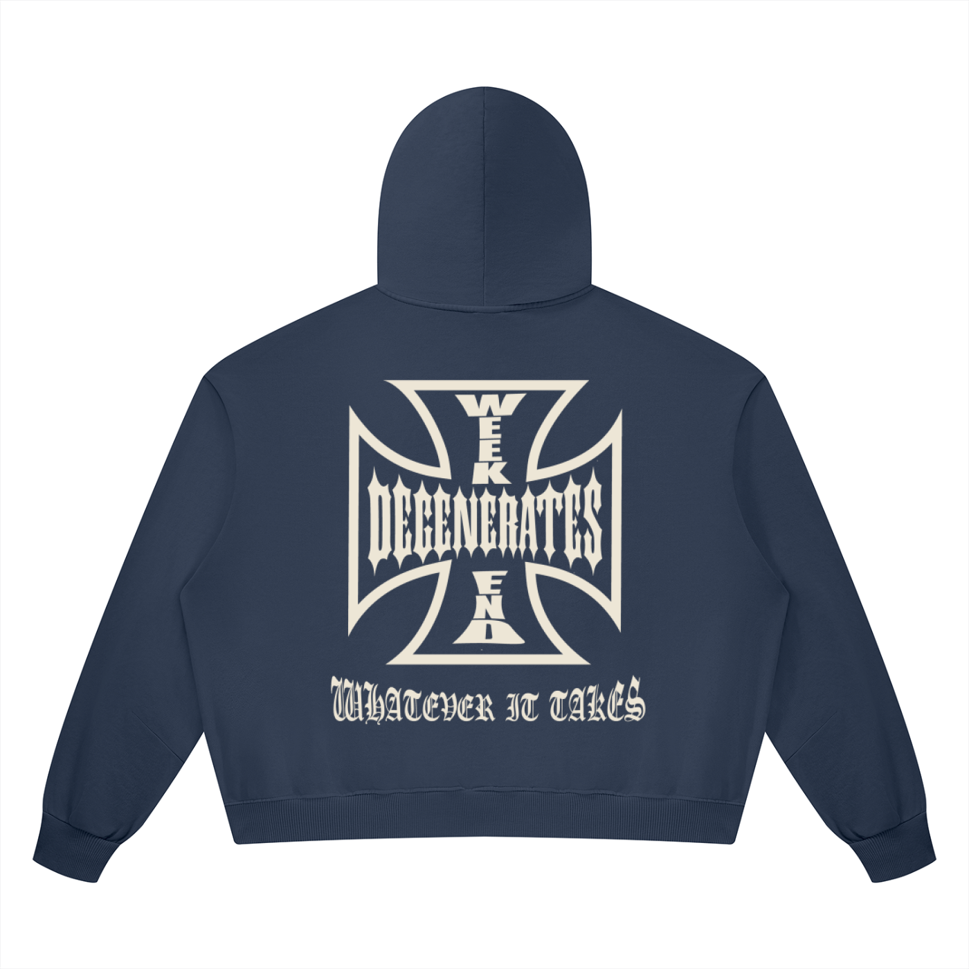 Degenerate Cross Wash Boxy Full Zip Hoodie