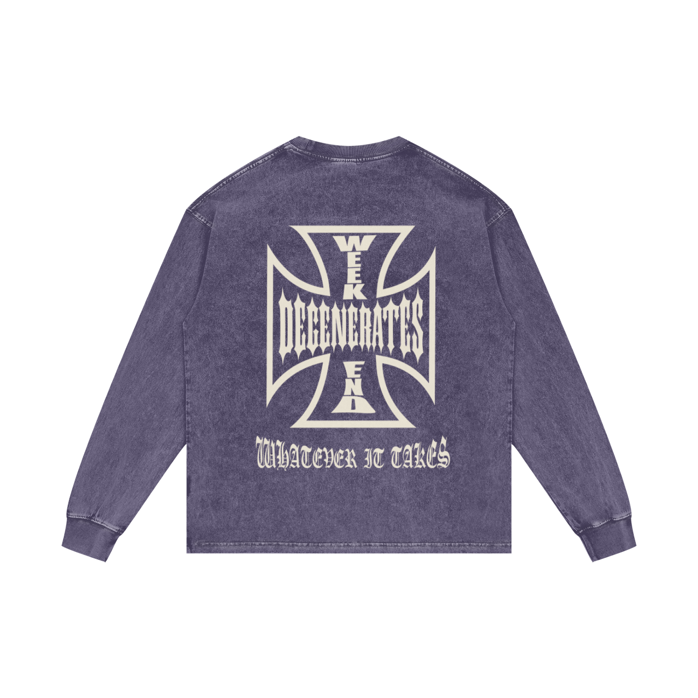 Degenerate Cross Oversize Long Sleeve T-Shirt