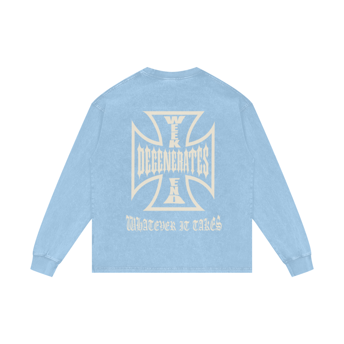 Degenerate Cross Oversize Long Sleeve T-Shirt