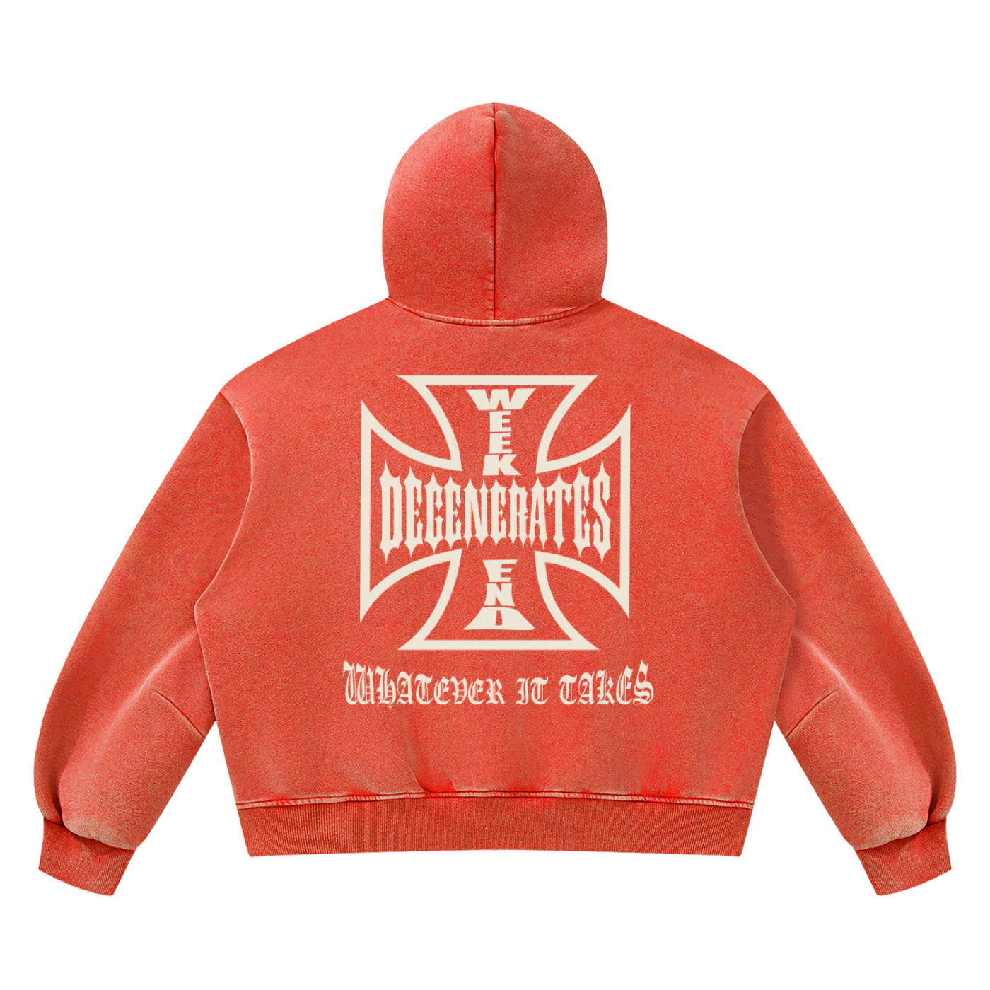 Degenerates Cross -  Wash Boxy Fleece Hoodie