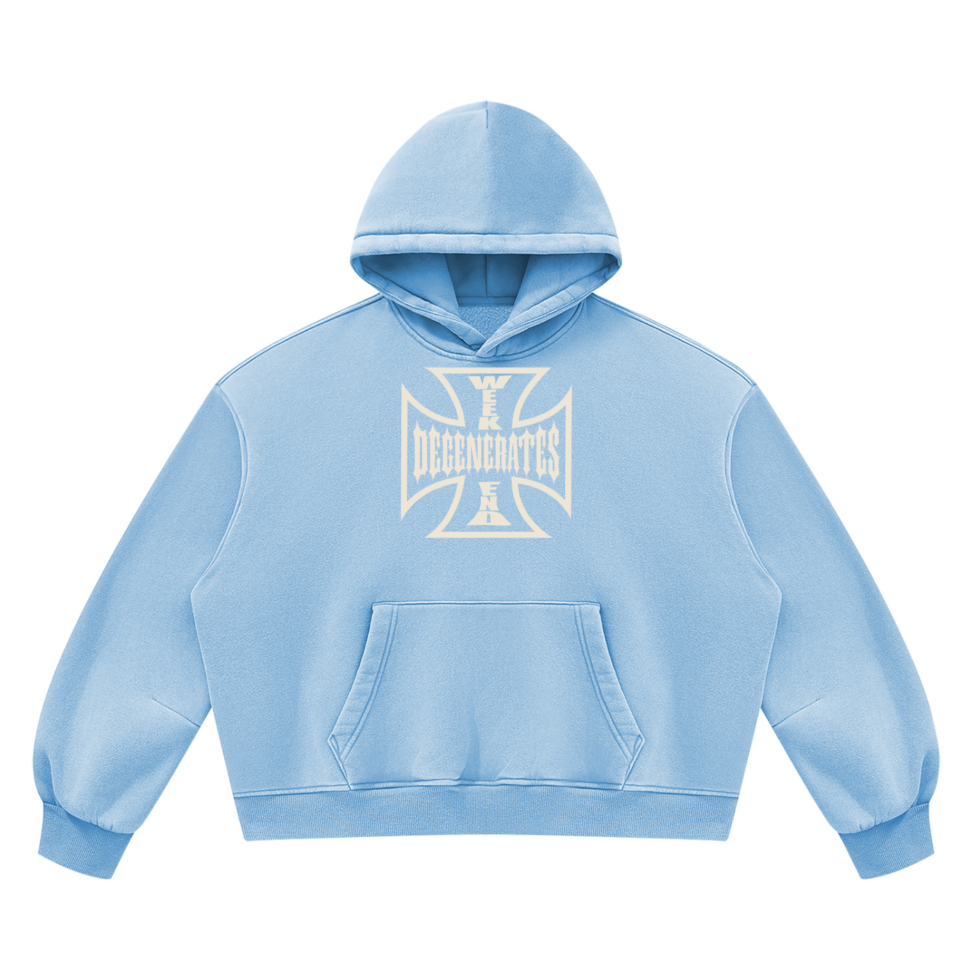 Degenerates Cross -  Wash Boxy Fleece Hoodie