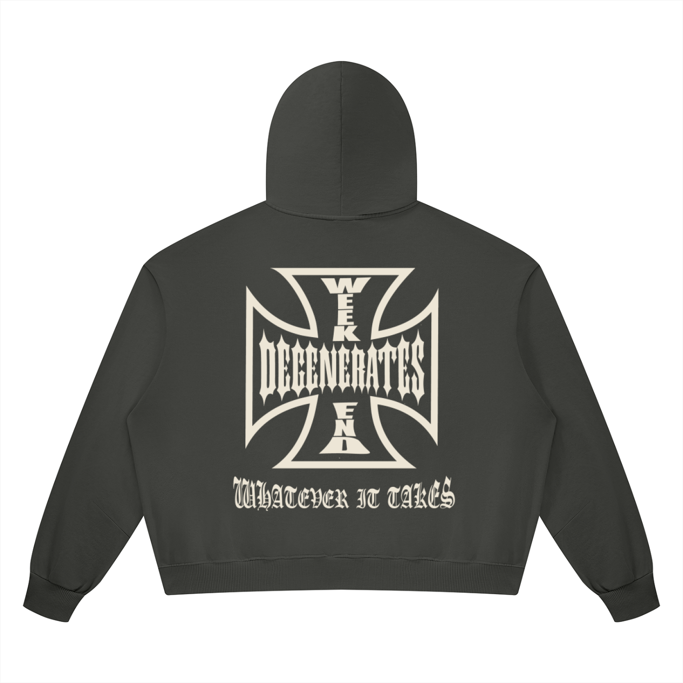 Degenerate Cross Wash Boxy Full Zip Hoodie