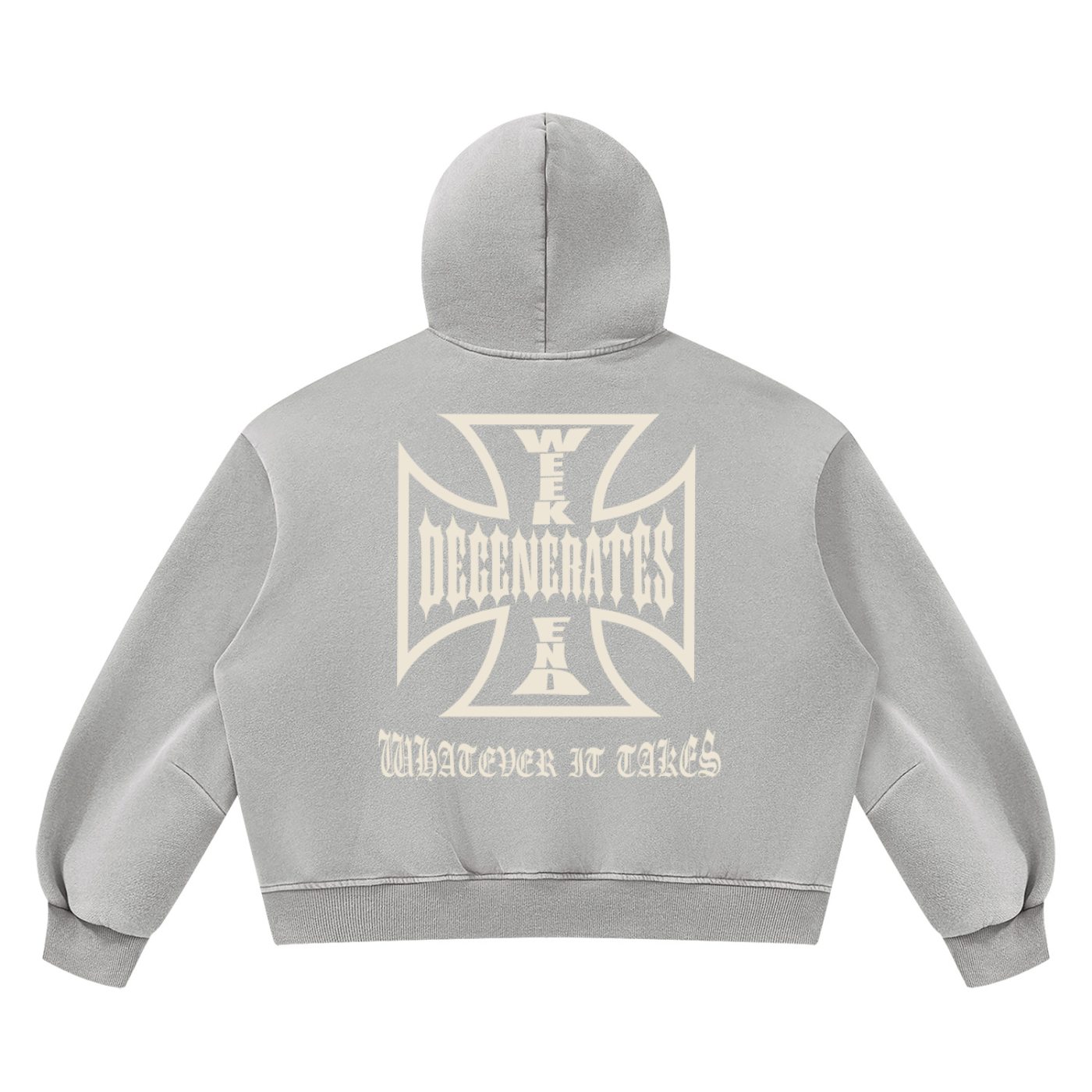 Degenerates Cross -  Wash Boxy Fleece Hoodie