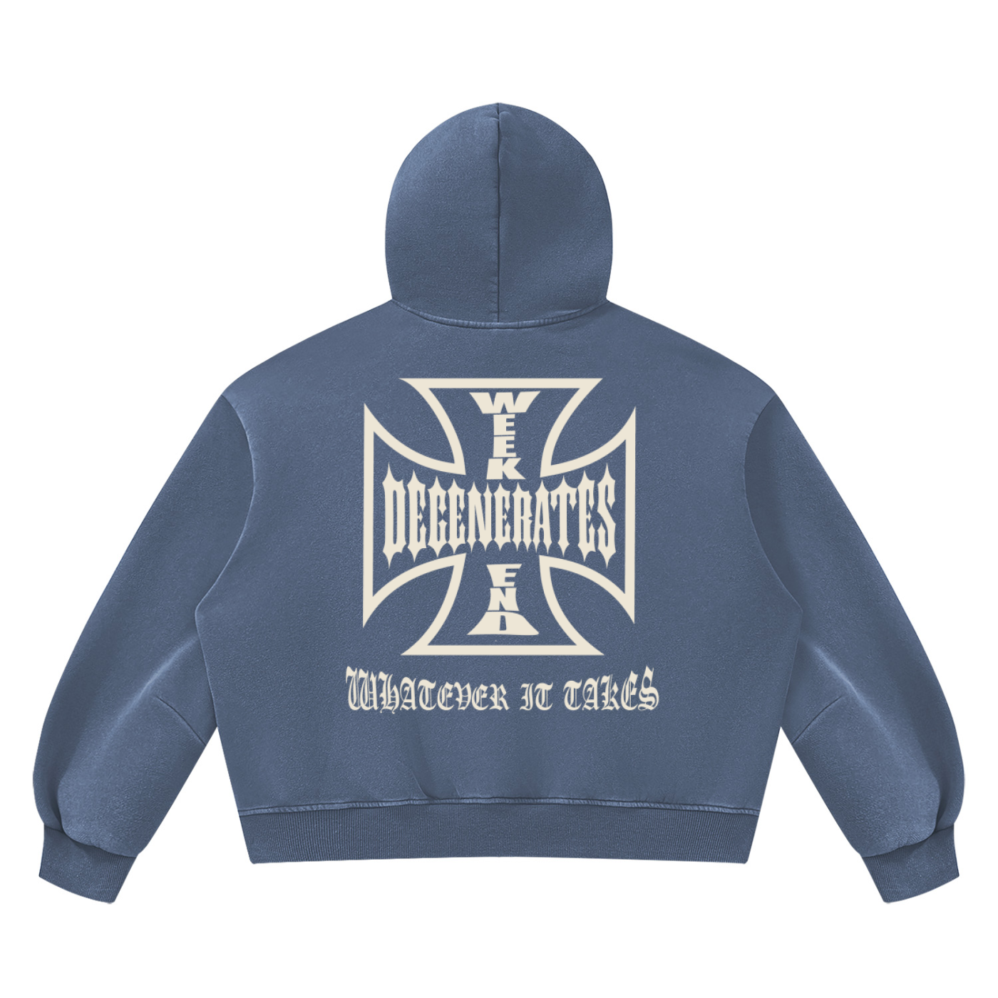 Degenerates Cross -  Wash Boxy Fleece Hoodie