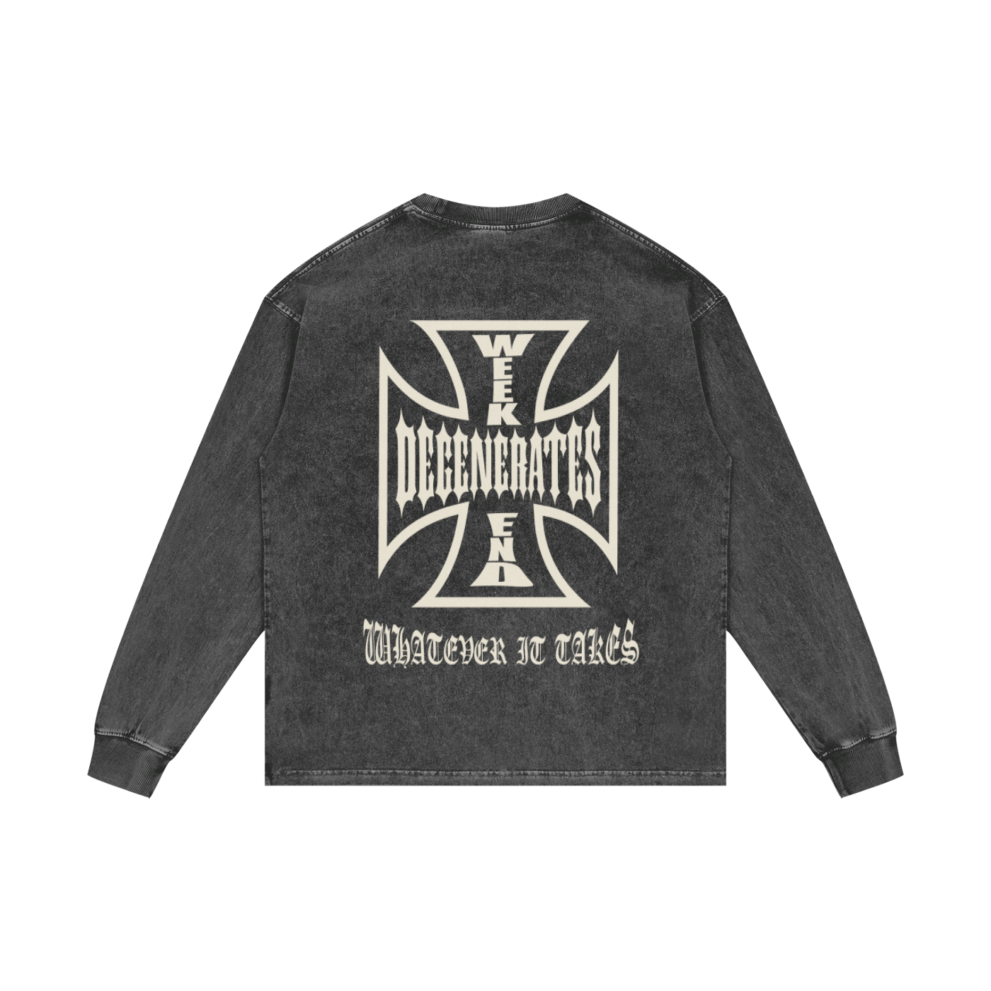 Degenerate Cross Oversize Long Sleeve T-Shirt