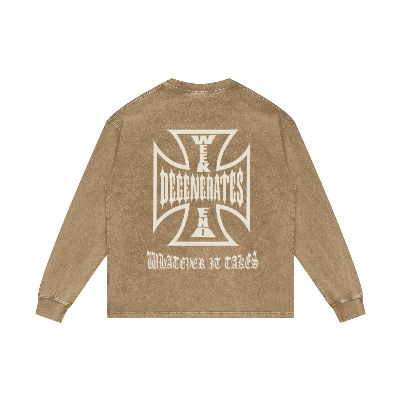 Degenerate Cross Oversize Long Sleeve T-Shirt