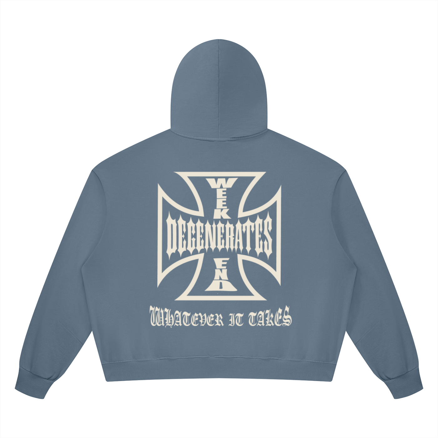 Degenerate Cross Wash Boxy Full Zip Hoodie