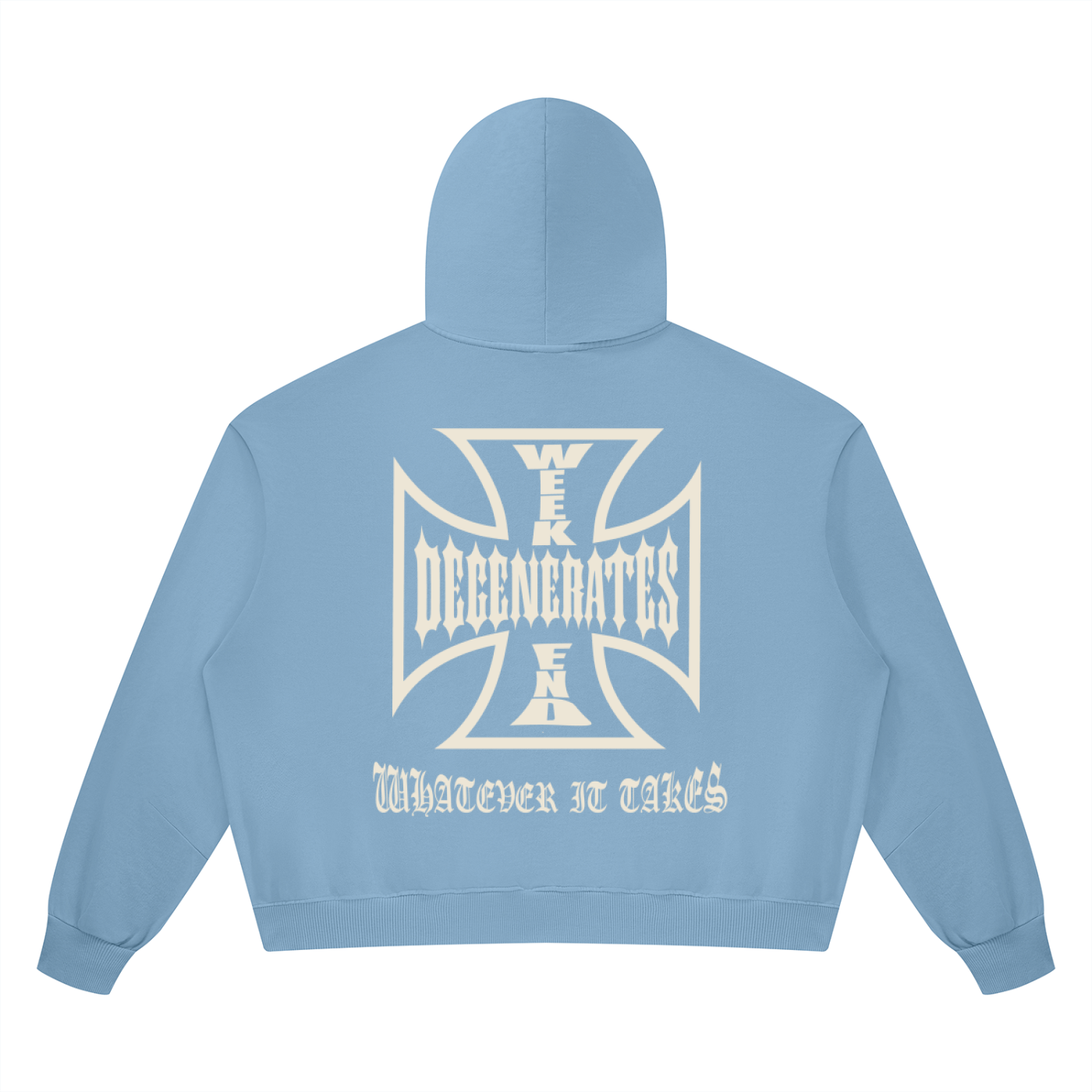 Degenerate Cross Wash Boxy Full Zip Hoodie