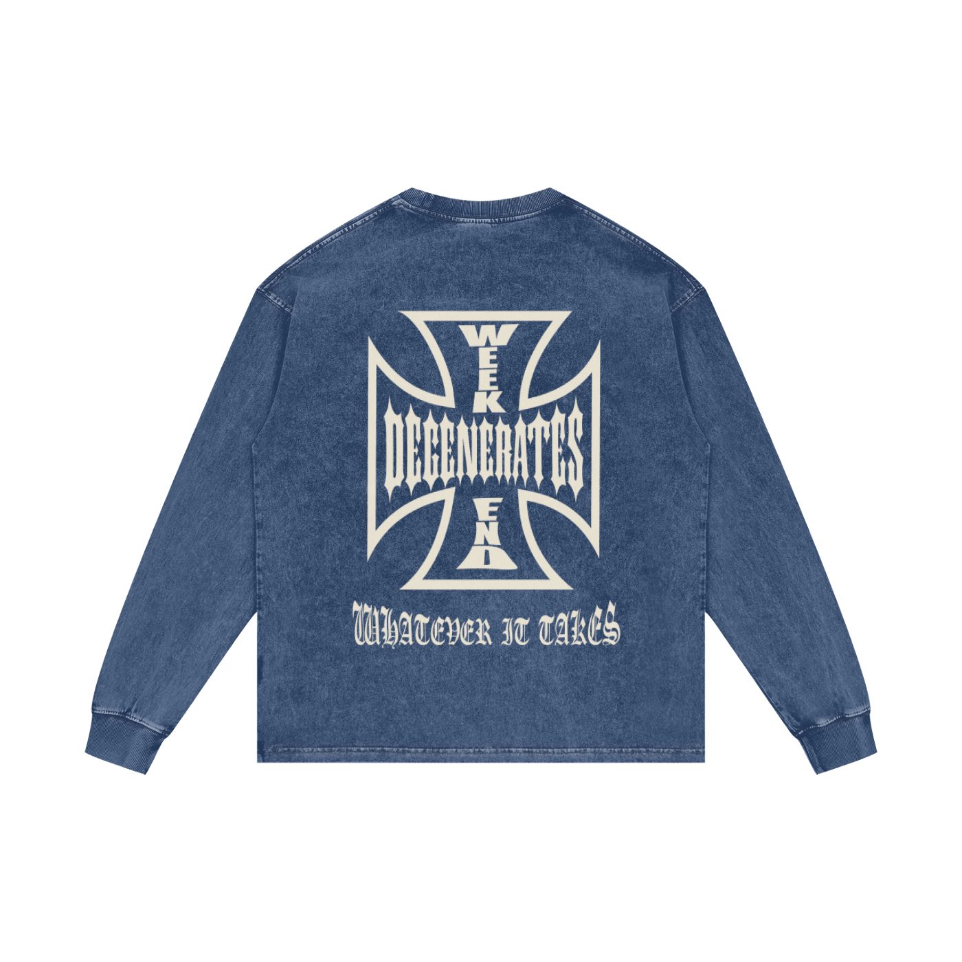 Degenerate Cross Oversize Long Sleeve T-Shirt