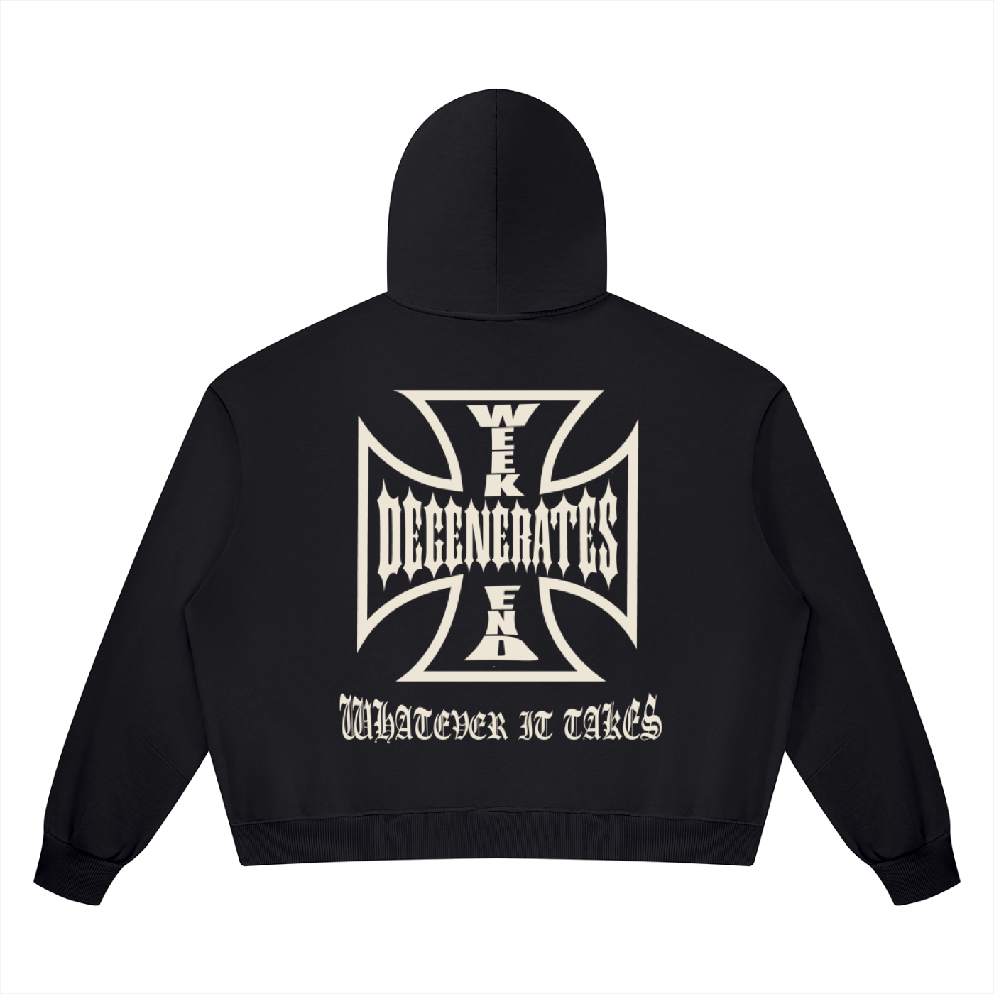 Degenerate Cross Wash Boxy Full Zip Hoodie