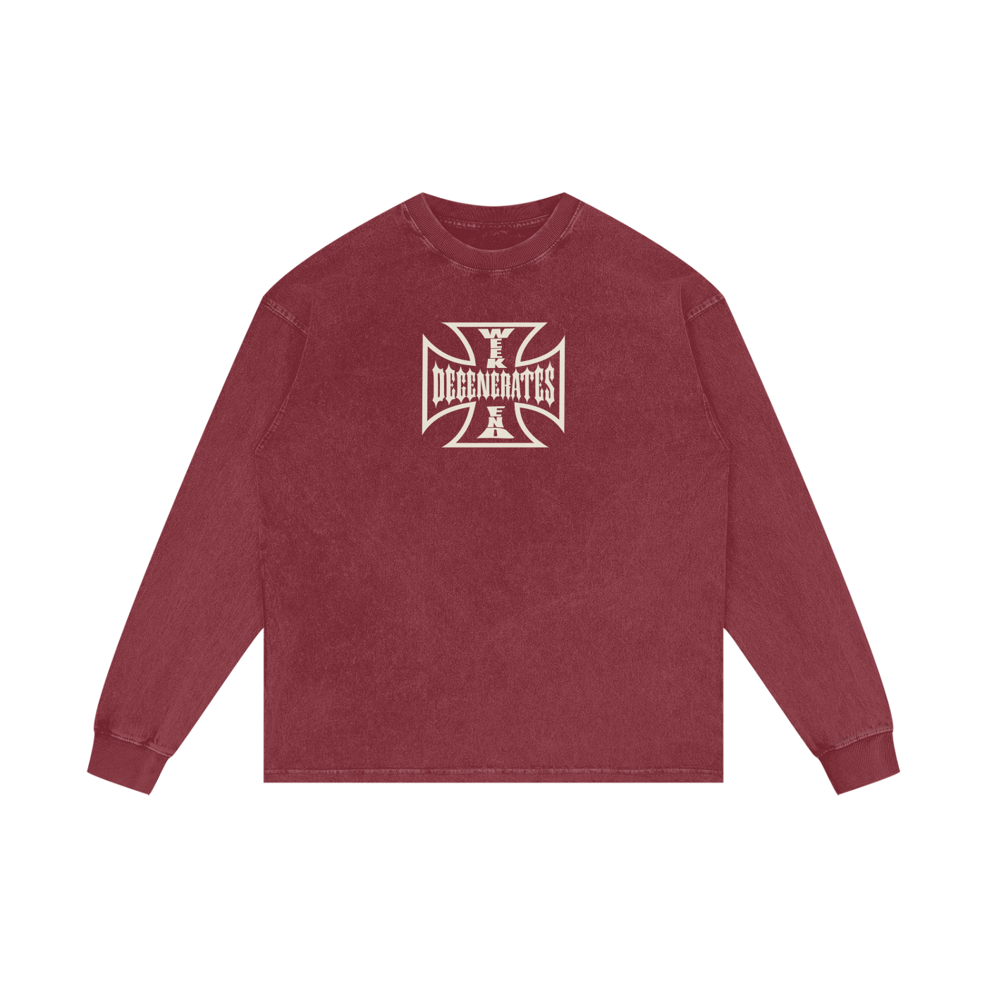 Degenerate Cross Oversize Long Sleeve T-Shirt