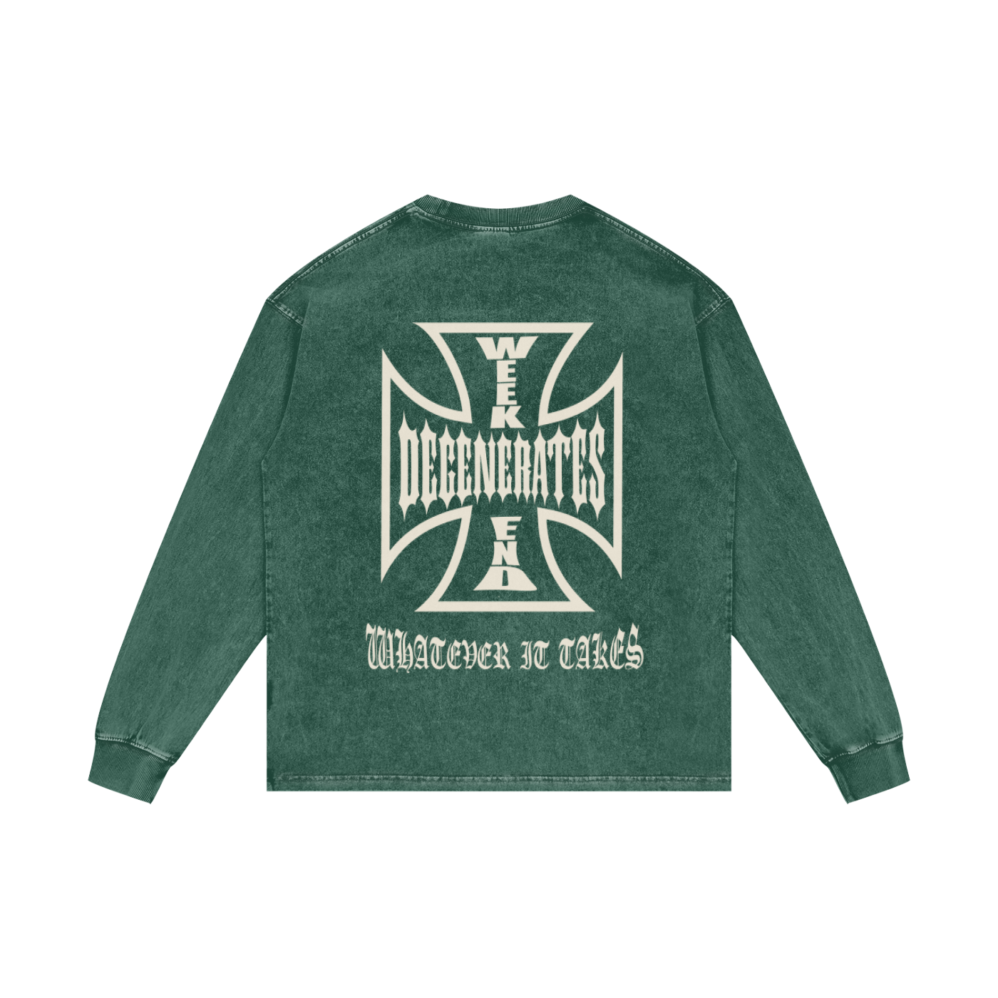 Degenerate Cross Oversize Long Sleeve T-Shirt