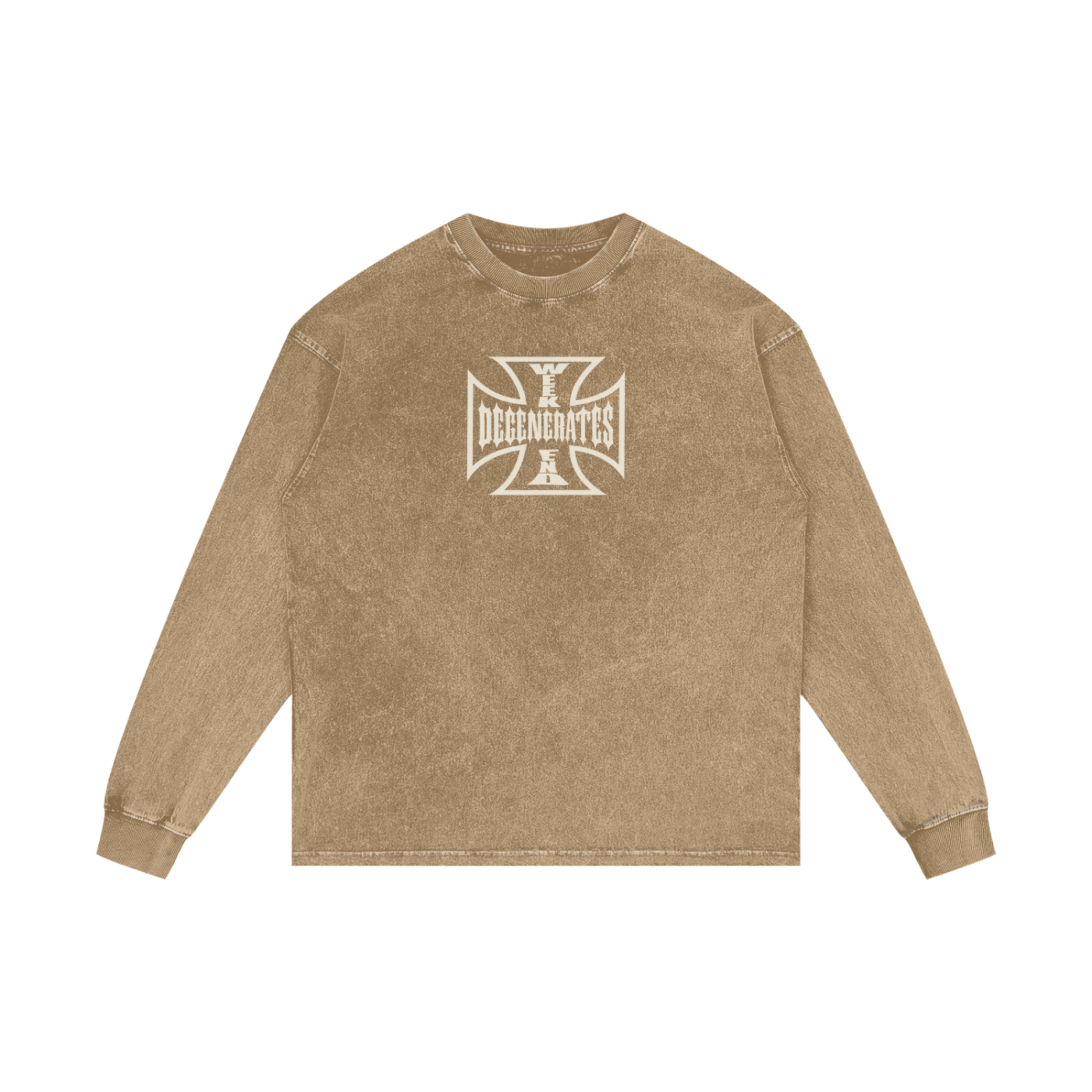 Degenerate Cross Oversize Long Sleeve T-Shirt