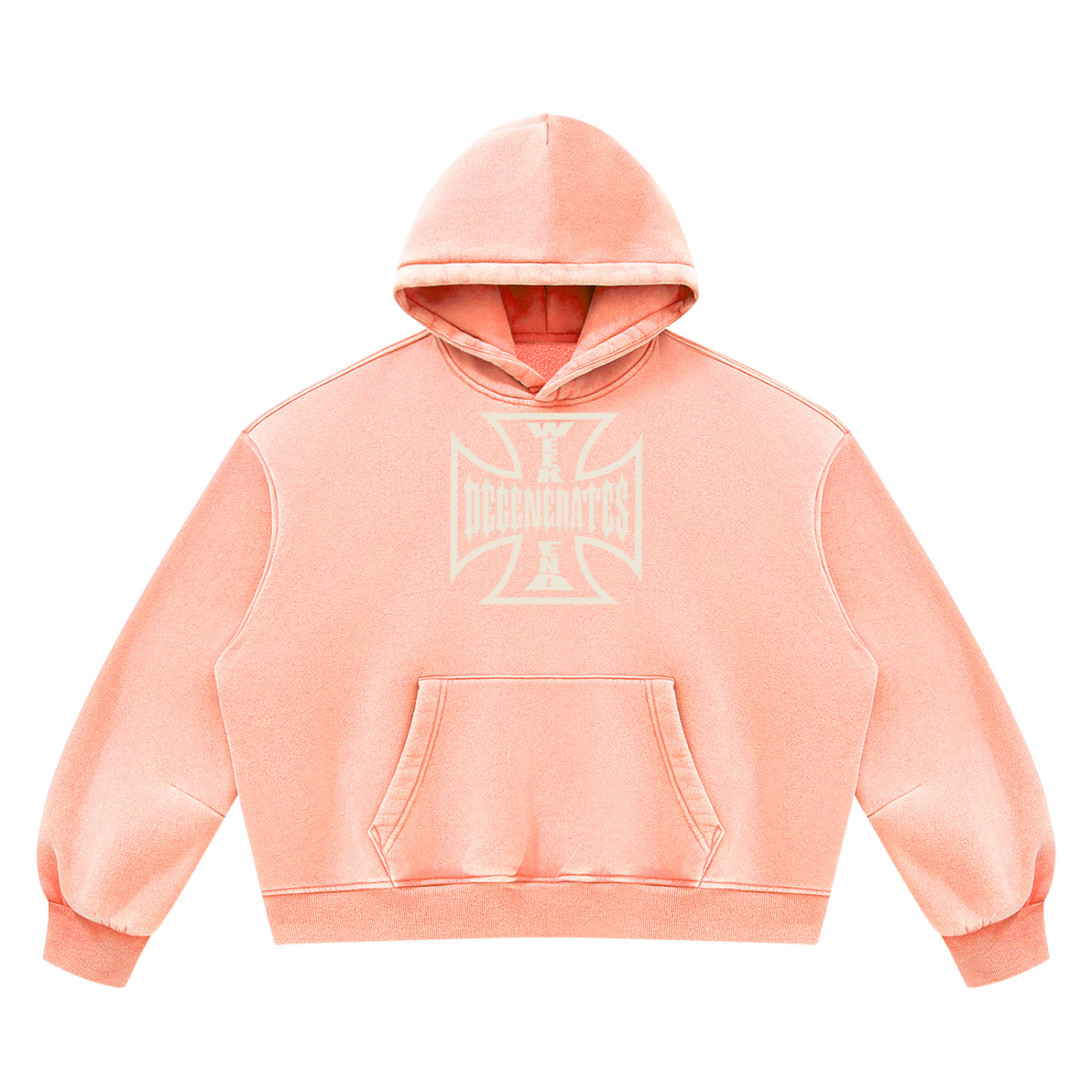 Degenerates Cross -  Wash Boxy Fleece Hoodie