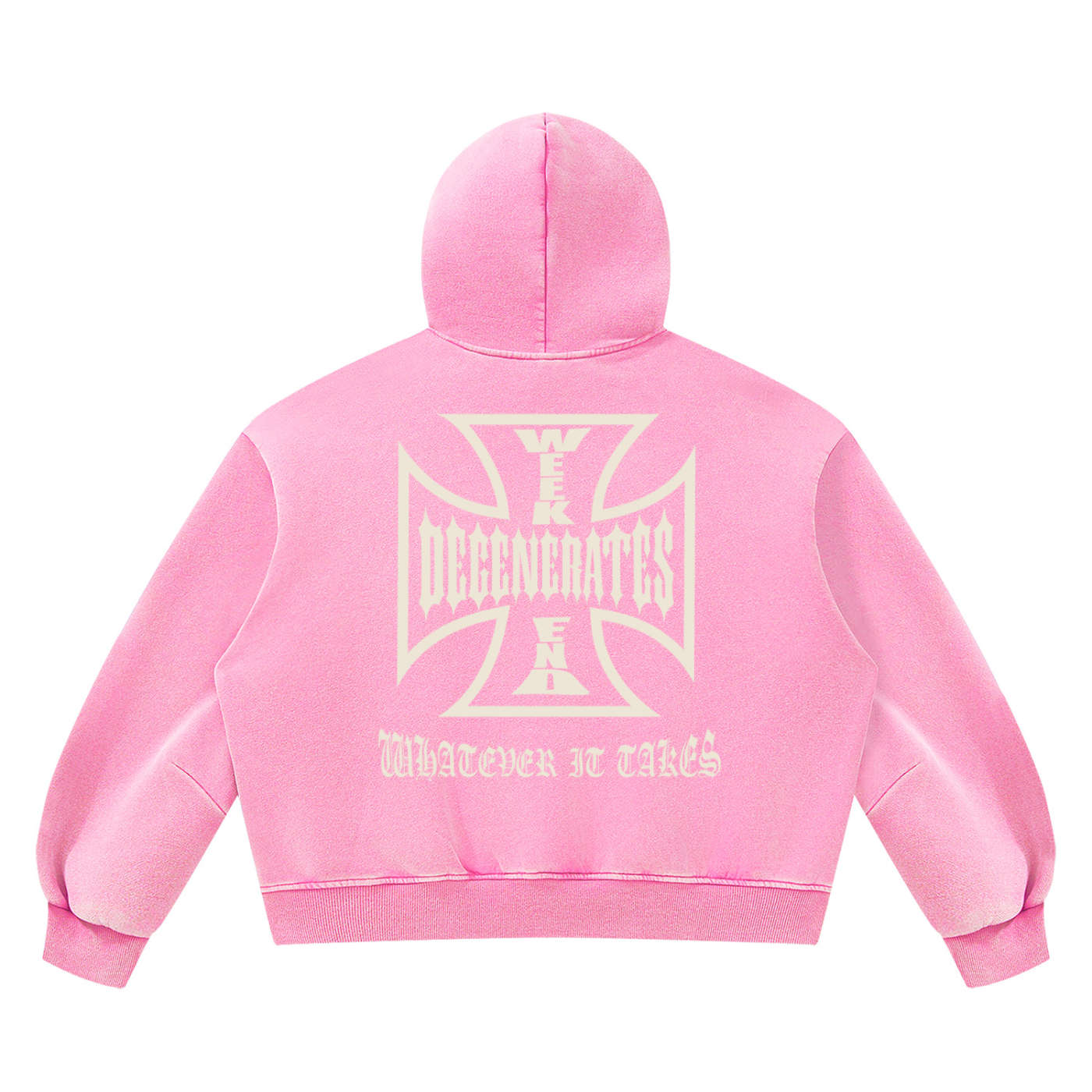 Degenerates Cross -  Wash Boxy Fleece Hoodie