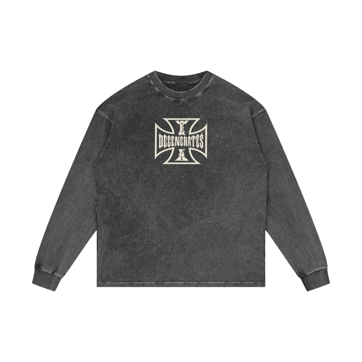 Degenerate Cross Oversize Long Sleeve T-Shirt