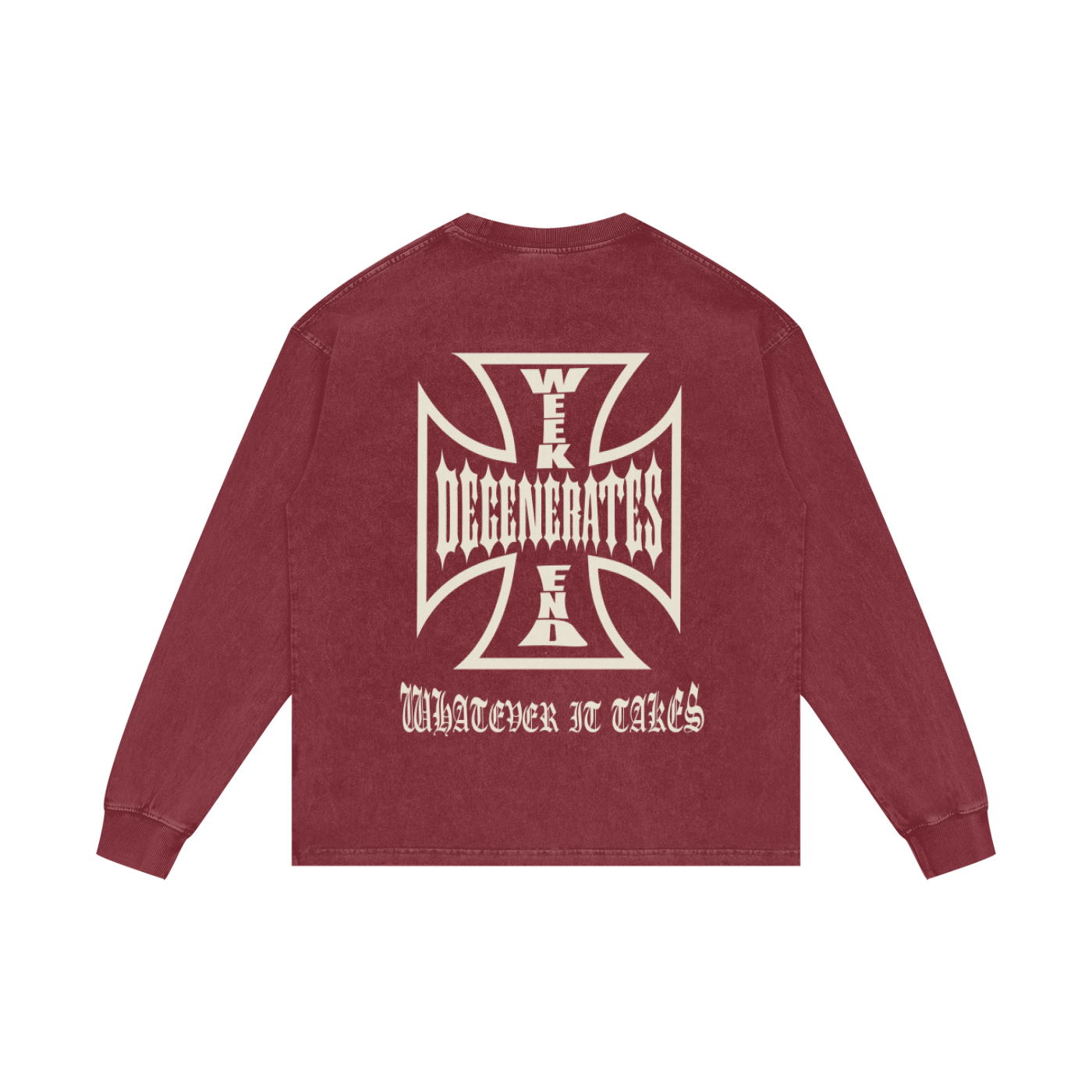 Degenerate Cross Oversize Long Sleeve T-Shirt
